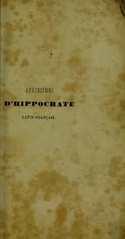 Tapa de Aphorismes d'Hippocrate comprenant le Serment