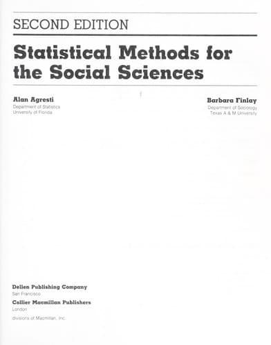 Tapa de Statistical methods for the social sciences