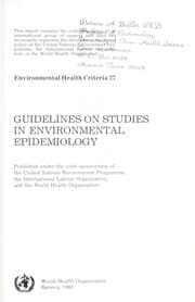 Tapa de Guidelines on studies in environmental epidemiology