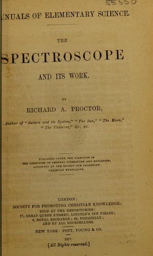 Tapa de The spectroscope and its work