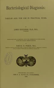 Tapa de Bacteriological diagnosis : tabular aids for use in practical work