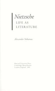 Tapa de Nietzsche, life as literature