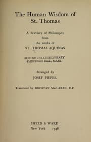 Tapa de The human wisdom of St. Thomas