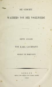 Tapa de Gedichte Walthers von der Vogelweide, u bers und erla utert