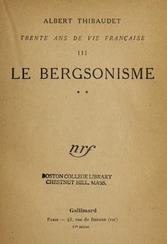 Tapa de Le Bergsonisme