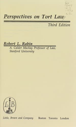 Tapa de Perspectives on tort law