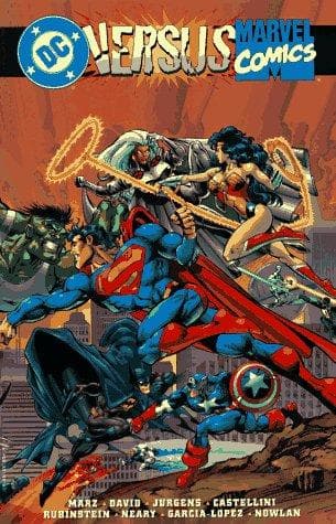 Tapa de DC versus Marvel comics