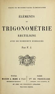 Tapa de E le ments de trigonome trie rectiligne avec de nombreux exercices