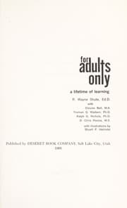 Tapa de For adults only; a lifetime of learning