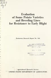 Tapa de Evaluation of some potato varieties and breeding lines for resistance to early blight