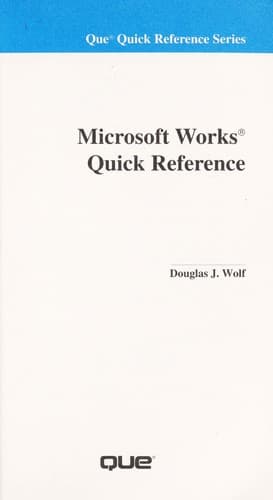 Tapa de Microsoft Works quick reference