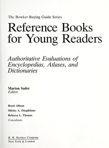Tapa de Reference books for young readers