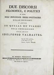 Tapa de Due discorsi filosofici, e politici
