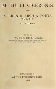 Tapa de Pro A. Licinio Archia poeta oratio, ad iudices