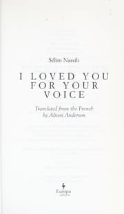 Tapa de I loved you for your voice