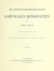 Tapa de Die semitisch-vorindogermanischen laryngalen konsonanten