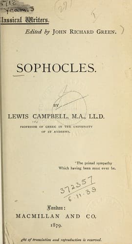Tapa de Sophocles