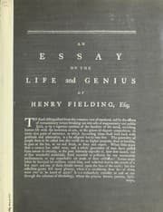 Tapa de An essay on the life and genius of Henry Fielding, esq