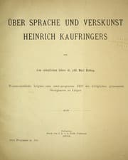 Tapa de U ber sprache und verskunst Heinrich Kaufringers ...