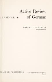 Tapa de Active review of German; a German review grammar