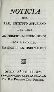 Tapa de Notica del Real Instituto Asturiano dedicada al principe nuestro señor