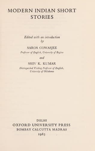 Tapa de Modern Indianshort stories