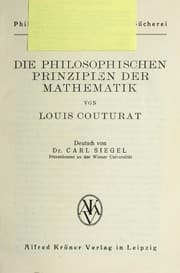 Tapa de Die philosophischen Prinzipien der Mathematik