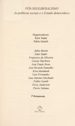 Tapa de Po s-neoliberalismo