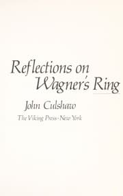 Tapa de Reflections on Wagner's Ring