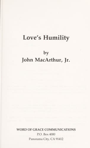 Tapa de Love's Humility
