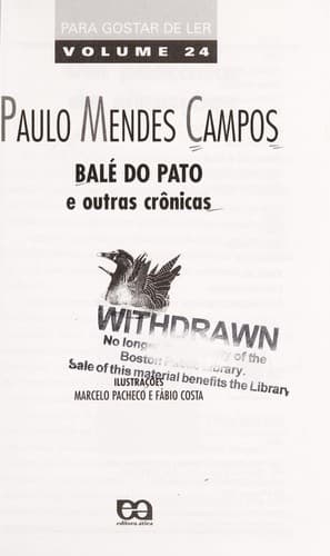 Tapa de Bale  do pato e outras cro nicas