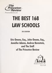 Tapa de The Best 168 Law Schools