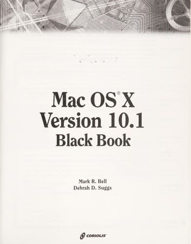 Tapa de Mac OS X version 10.1 Black book