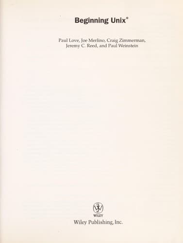 Tapa de Beginning Unix
