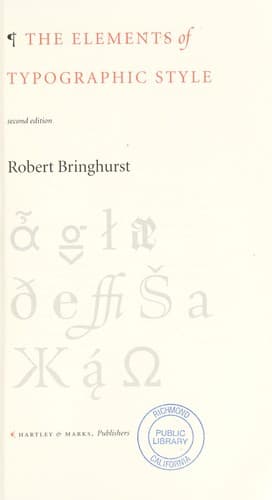 Tapa de The elements of typographic style