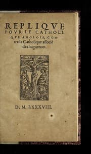 Tapa de Replique pour le catholique anglois, contre le catholique associe  des Huguenots