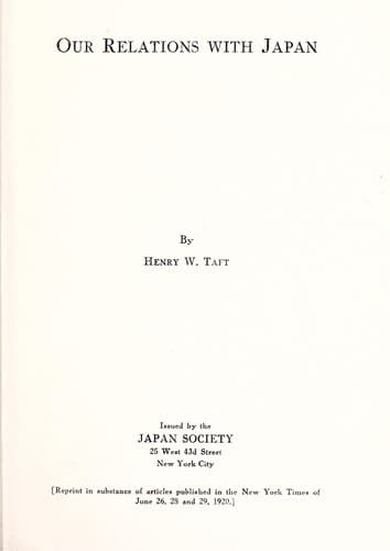Tapa de Our relations with Japan ...