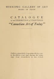 Tapa de Catalogue of an exhibition of paintings "Canadian art today"