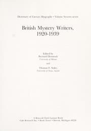 Tapa de British mystery writers, 1920-1939