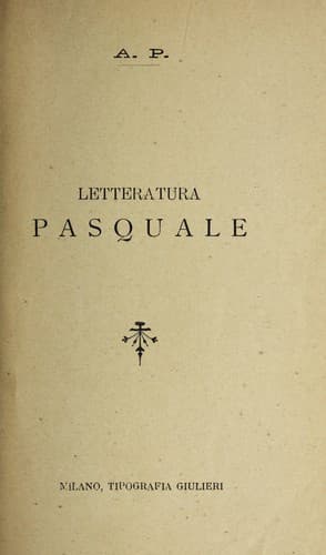 Tapa de Letteratura pasquale