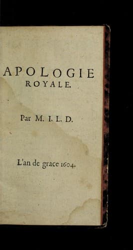 Tapa de Apologie royale