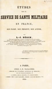 Tapa de ©tudes sur le service de sant©♭ militaire en France, son pass©♭, son pre¿ent, son avenir