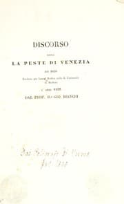 Tapa de Discorso sopra la peste di Venezia del 1630. Recitato ... Modena ... 1833