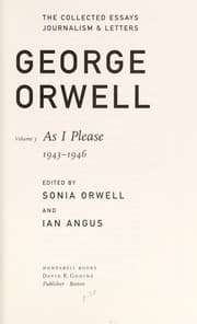 Tapa de The Collected Essays, Journalism and Letters of George Orwell