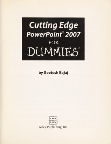 Tapa de Cutting edge PowerPoint 2007 for dummies