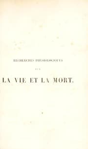 Tapa de Recherches physiologiques sur la vie et la mort