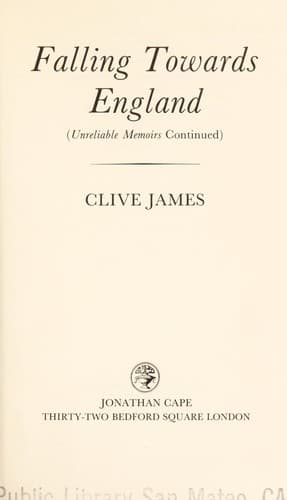 Tapa de Falling towards England (Unreliable memoirs continued)