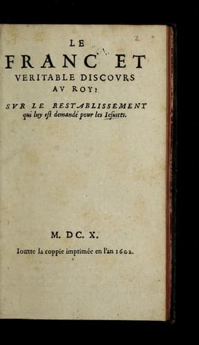 Tapa de Le Franc et veritable discours au Roy