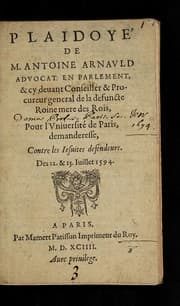Tapa de Plaidoyé de m. Antoine Arnauld