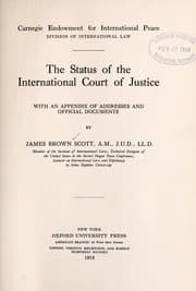 Tapa de The status of the International Court of Justice